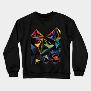 Tetrahedron Geometric Abstract Art 2 Crewneck Sweatshirt